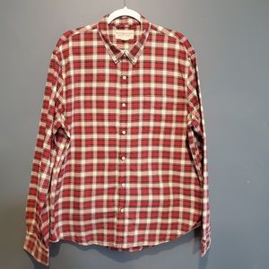 Denim Supply Ralph Lauren Mens XL Red Blue Plaid Button Cotton Long Sleeve Shirt